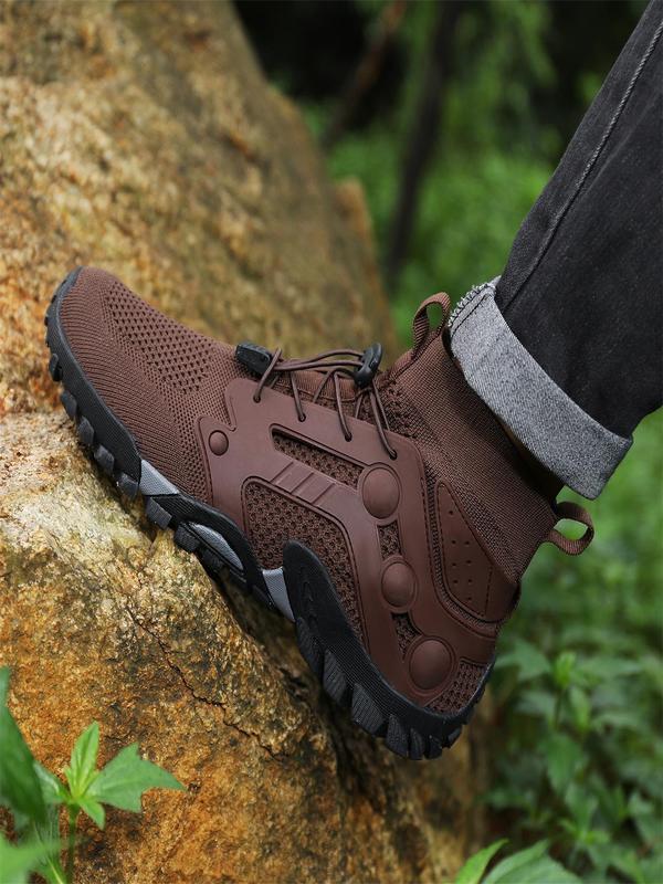 Men's Lace Up Breathable Hiking Shoes, Casual Comfortable Sports Shoes for Outdoor Activities, Male All-match Walking Outdoor Shoes for Daily Wear