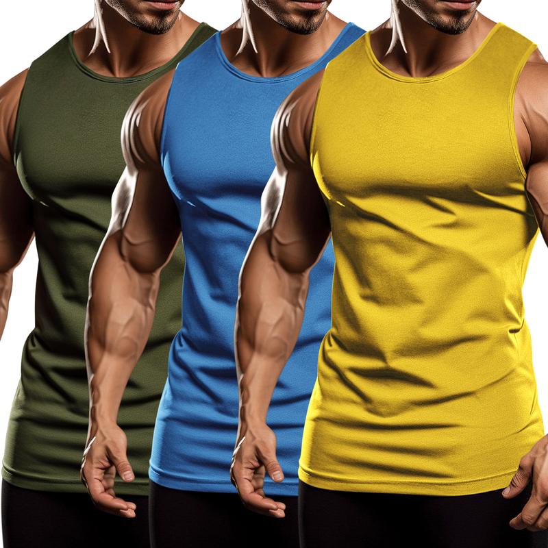 COOFANDY Men's 3 Pack Workout Tank Tops Sleeveless Gym Shirts Bodybuilding Fitness Muscle Tee Shirts