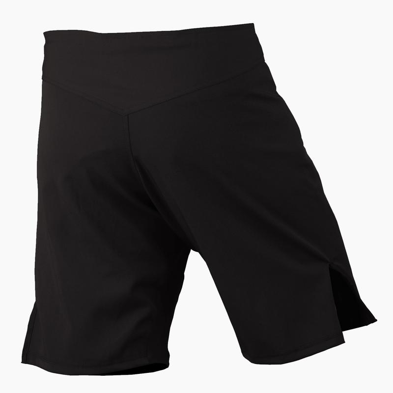 ROAR-INT Black MMA Shorts for Grappling, Jiu-Jitsu Training, Running & Work Out - Stretch Micro-Fiber Fabric