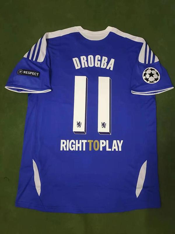 UEFA Champions League version 11-12 Chelsea home long short sleeved football jersey Lampard Torres Drogba retro jersey