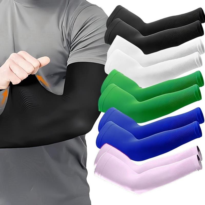 Ice Silk Arm Sleeves, 5 Pairs Sun-resistant Cooling Arm Sleeves, Sports Arm Sleeves for Outdoor Sports, Fishing, Golf, Gym Accessories, Home Gym Equipment