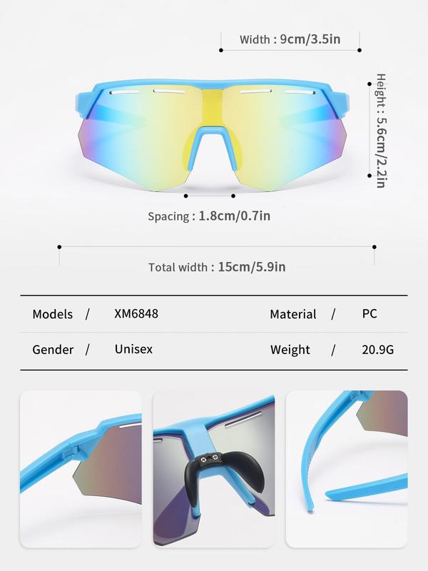 Unisex Ombre Sports Sunglasses, Y2k Trendy Anti-UV Cycling Glasses, Fashionable Sports Eyewear for Fishing Outdoor Activities, Fall Outfits, Fallfreshness