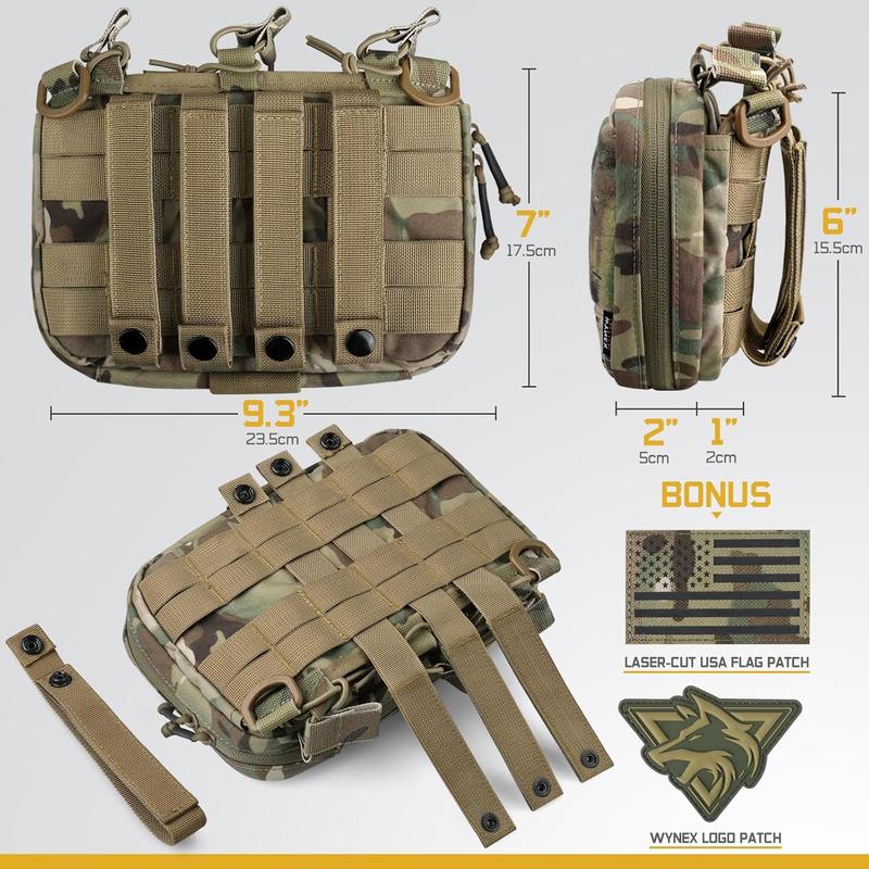 Tactical Mag Pouch, Molle Admin Pouch of Laser Cut, Tactical Medical EMT EDC Pouch, Molle Utility Tool Pouches, Triple Magazine Pouch for M4 M16 Included Patch