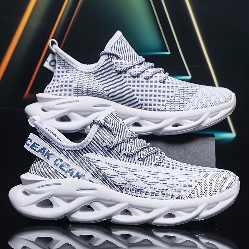 Men's Blade Sneakers, Breathable Shock-absorbing Running Shoes, Lightweight Non-slip Shoes For Jogging And Tennis Courts, Walking Sneakers, Sports Shoes