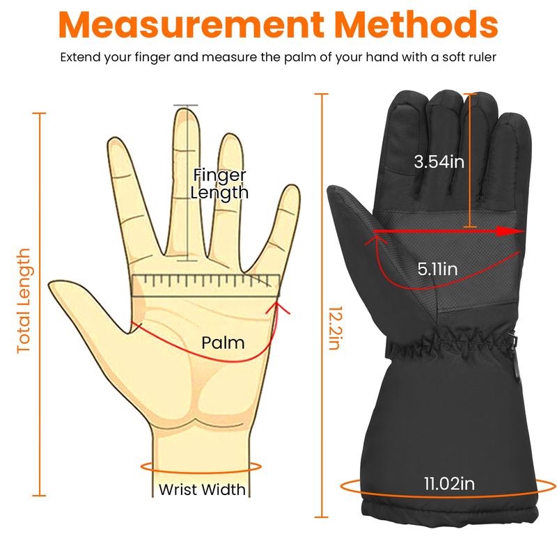 Heated Gloves, Rechargeable Heated Gloves for Men Women, Waterproof Battery Heated Gloves, Upgrade Non-Slip Electric Heating Gloves for Cycling Skiing Hiking Hunting