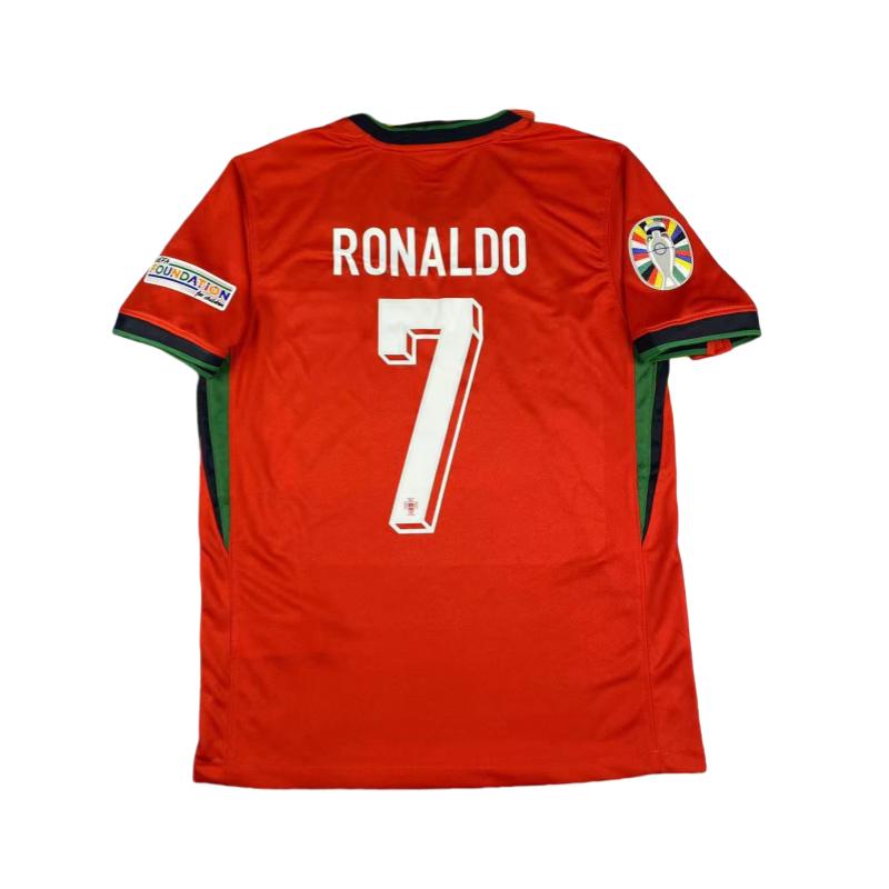 Portugal Home Shirt No.7 Cristiano Ronaldo Red Breathable Soccer Jersey UEFA Euro 2024