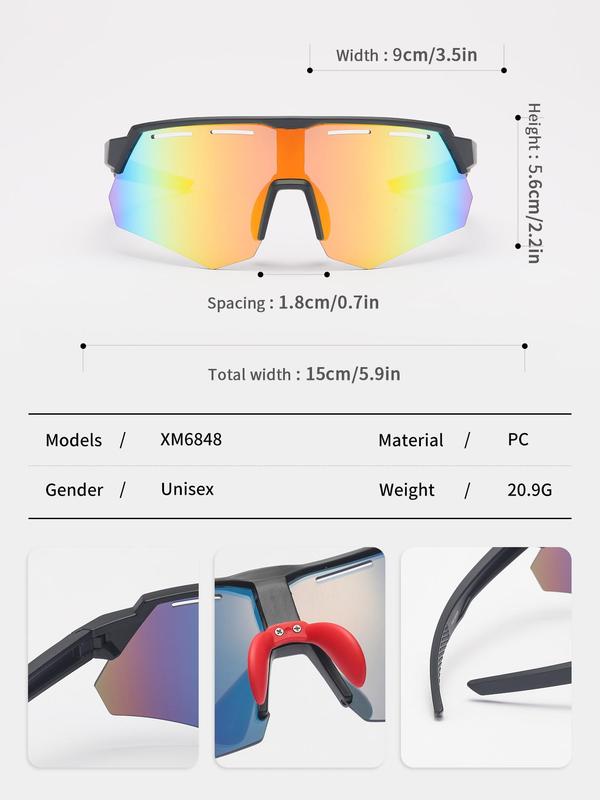 Unisex Ombre Sports Sunglasses, Y2k Trendy Anti-UV Cycling Glasses, Fashionable Sports Eyewear for Fishing Outdoor Activities, Fall Outfits, Fallfreshness