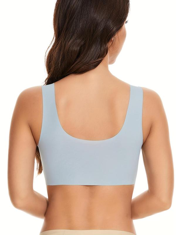 Women's Contrast Mesh Push Up Sports Bra, Comfy High Stretch Wireless Bra, Summer Bralettes, Yoga Lingerie Top, Ladies Sportswear for Indoor Outdoor Wear