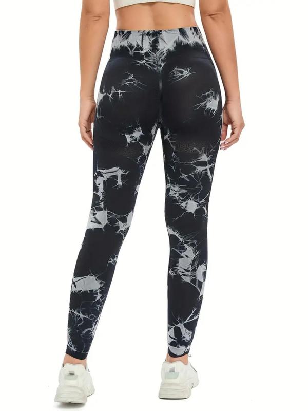 Women's Tie Dye Print High Waist Sports Leggings, Seamless Skinny Pants, Yoga Pants, Gym Leggings, Summer Bottoms, Ladies Sportswear for Indoor Outdoor