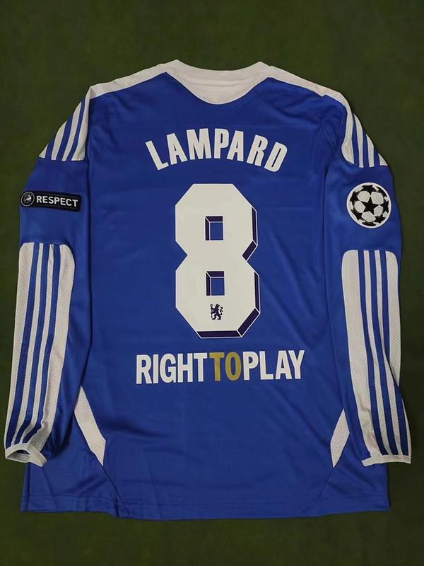 UEFA Champions League version 11-12 Chelsea home long short sleeved football jersey Lampard Torres Drogba retro jersey