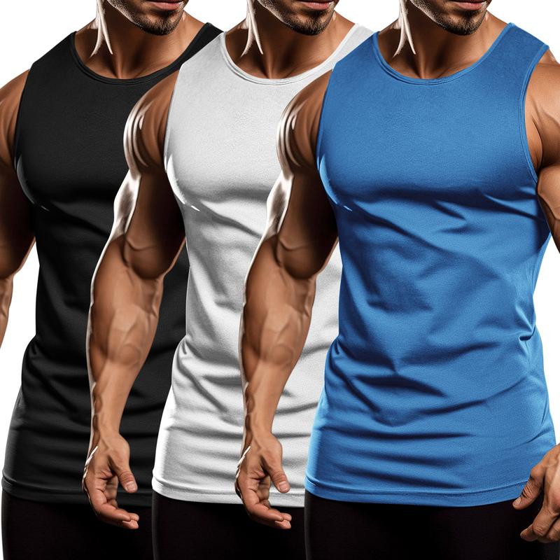 COOFANDY Men's 3 Pack Workout Tank Tops Sleeveless Gym Shirts Bodybuilding Fitness Muscle Tee Shirts