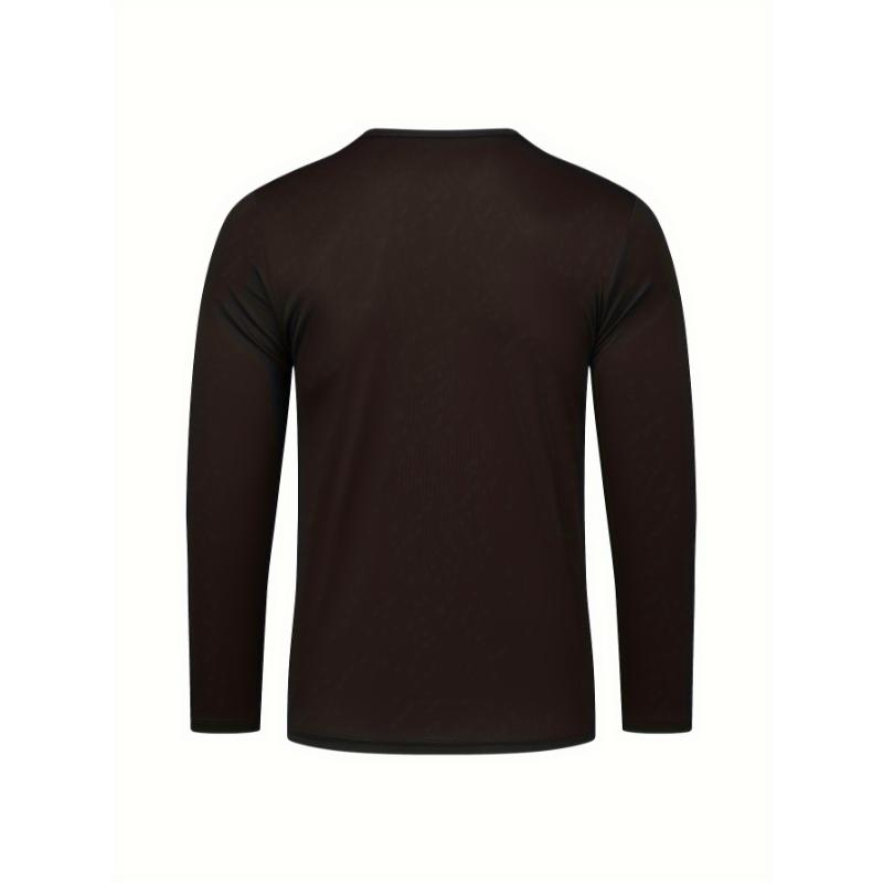 6pcs Premium Men's Quick-Dry Long Sleeve Athletic T-Shirts - Ultra-Lightweight, Stretchy Crew Neck for Maximum Comfort - Ideal for Running, Hiking, Casual Wear, and Outdoor Activities - Machine Washable, Solid Colors, Breathable, Moisture-W