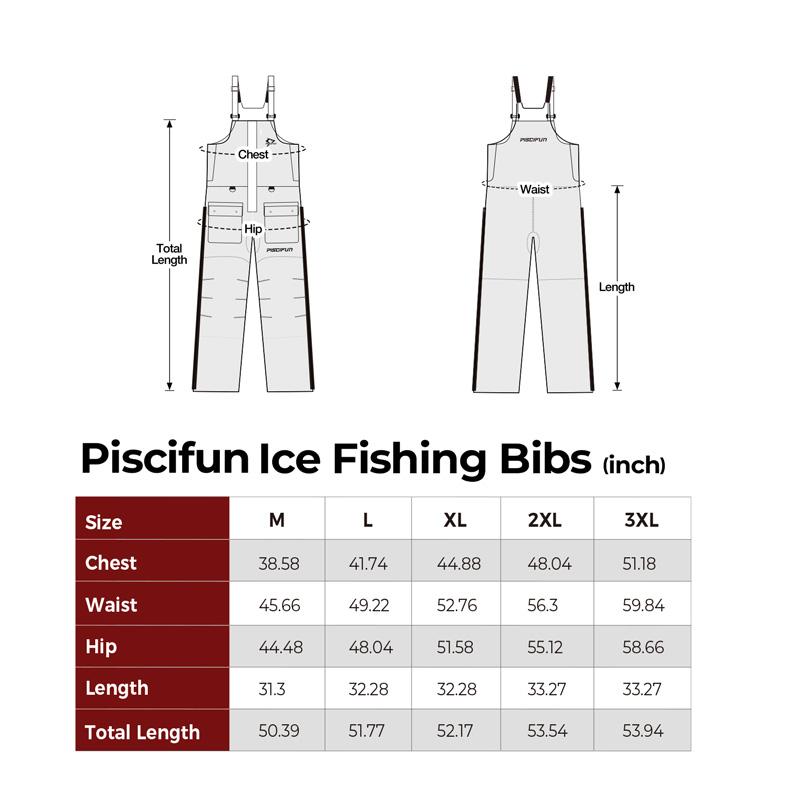 Piscifun Ice Fishing Suit,3 in 1 Jacket,Waterproof Fishing Bib With Flotation Technology