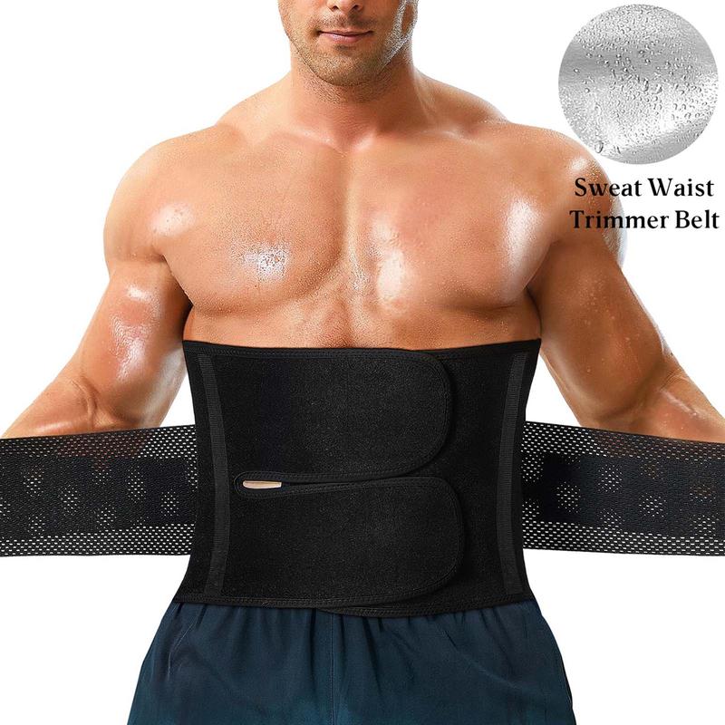 Men's Double Layer Velcro Sweat Waist Outdoor Belt, High Elasticity Sports Waist Belt, Fitness Waist Belt for Gym Workout Running