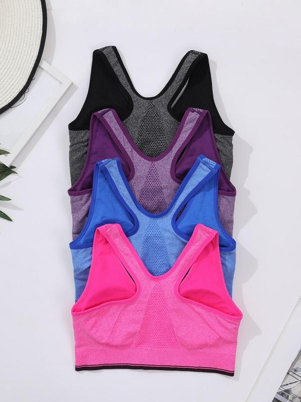  Zipper Front Sports Bra, Solid Color Breathable Comfortable Sports Yoga Bra, Women's Sport & Outdoor Clothes for Indoor Outdoor Wear