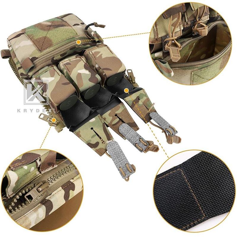 KRYDEX Tactical Zip On Assault Back Panel Banger MOLLE for FCPC V5 Plate Carrier Vest