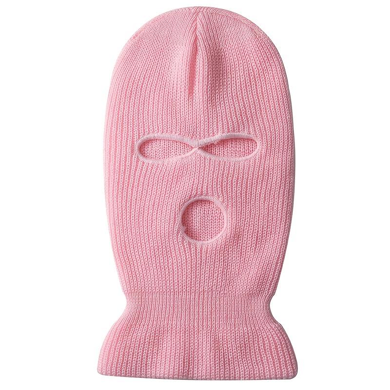 Candy Color Balaclava Funny Hat 3-Hole Ski Mask Knitted Hat Winter Warm Outdoor Cycling Windproof Mask