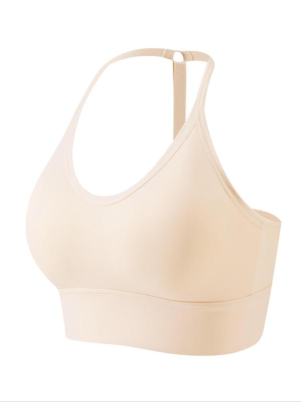 Women's Solid Adjustable Strap Halter Push Up Bra, Breathable Comfortable Detachable Chest Pad Wireless Sports Bra, Women's Lingerie for All Seasons, Please Purchase A Size Up