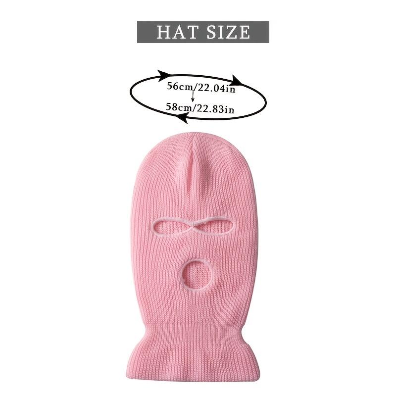 Candy Color Balaclava Funny Hat 3-Hole Ski Mask Knitted Hat Winter Warm Outdoor Cycling Windproof Mask