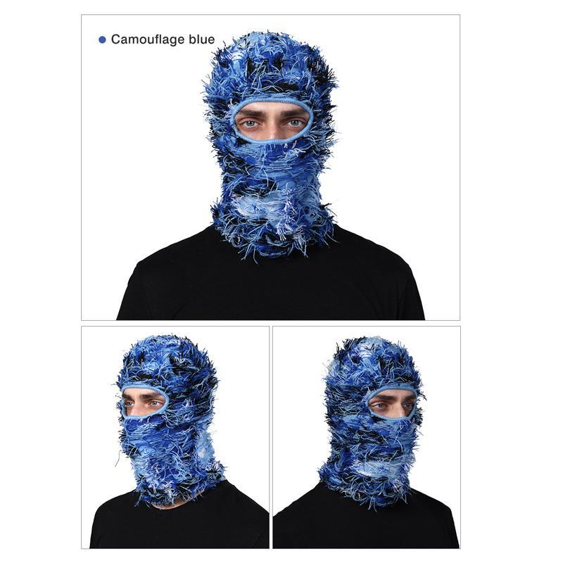 Solid Color Fuzzy Balaclava Mask, 1 Count Warm Windproof Thermal Ski Mask, Outdoor Knit Headgear for Men & Women