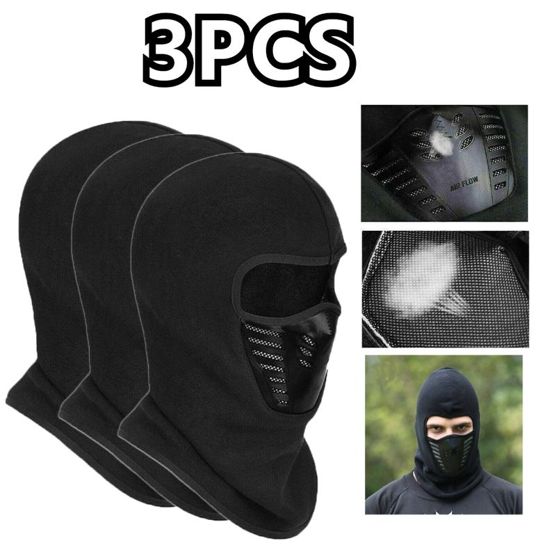 3PCS Full Face Mask Outdoor Winter Windproof Fleece Ski Bicycle Mask