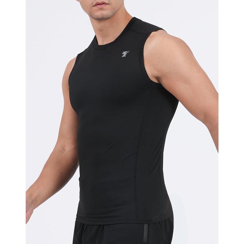 5 Pack Men's Athletic Compression Shirts Sleeveless Workout Tank Top Sports Base Layer Running Basketball