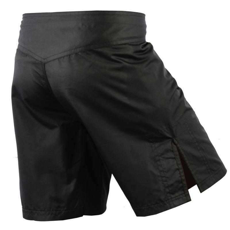 ROAR-INT Black MMA Shorts for Grappling, Jiu-Jitsu Training, Running & Work Out - Stretch Micro-Fiber Fabric