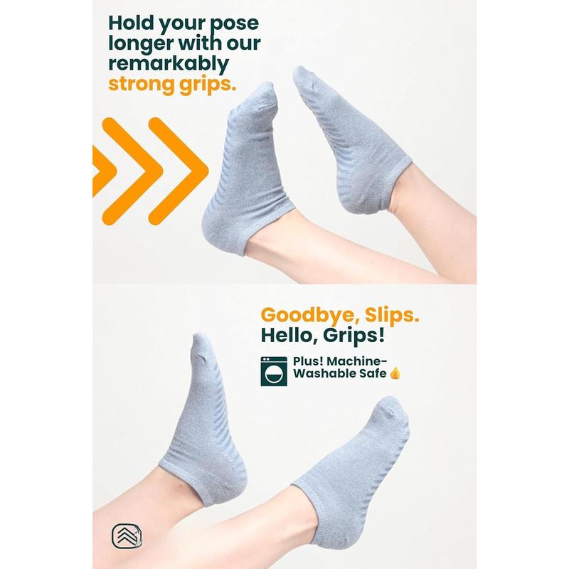 Grip Socks for Women and Men - Non Slip Socks - Yoga Socks with Grippers - Hospital Socks Non Skid - 3 Pairs