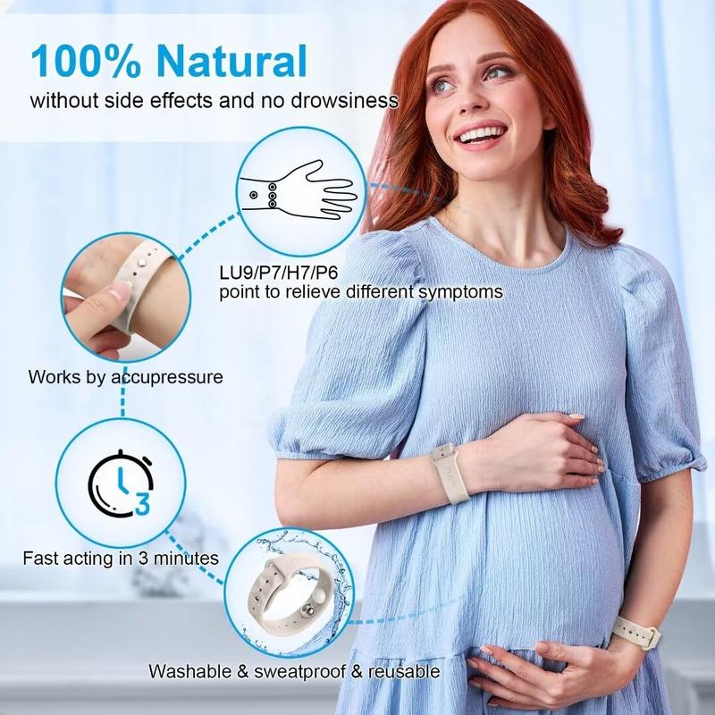 Morning Sickness Relief Wristbands Motion Sickness Bands for Adults Sea Sickness Wristbands for Cruise Travel Nausea Relief of Headaches, Insomnia, Anxiety and Queasinesss-Star Light