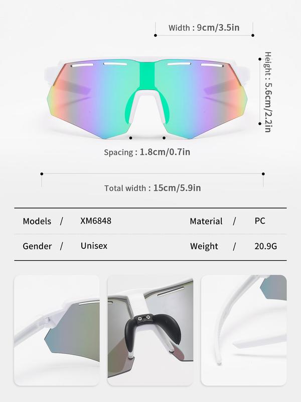 Unisex Ombre Sports Sunglasses, Y2k Trendy Anti-UV Cycling Glasses, Fashionable Sports Eyewear for Fishing Outdoor Activities, Fall Outfits, Fallfreshness