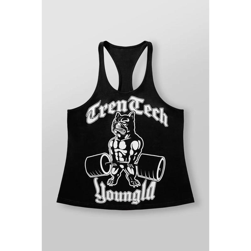 Youngla American New Men's I-Shaped Vest Sports Fitness Hurdle Sleeveless Cotton Loose Running Waistcoat