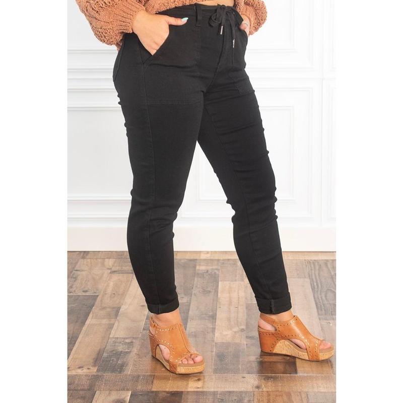 The Addison Black Joggers By Judy Blue