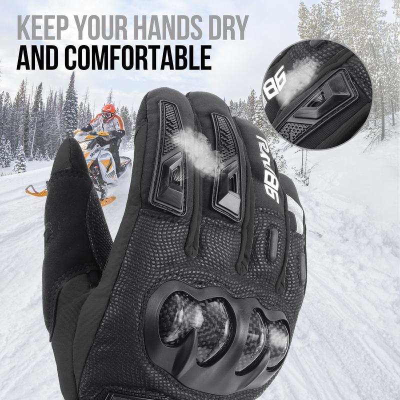 New Men and Women Motorcycle Gloves Full Knuckle Finger Touchscreen Mountain Dirt Bike Protection Motorbike Gloves for Powersports BMX ATV MTB Driving Motocross Cycling Gloves (Black)