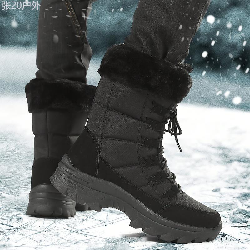 Men's Winter Snow Boots - Waterproof, Non-Slip, High-Top with Fleece Lining for Warmth and Comfort, Perfect for Hiking & Outdoor Activities