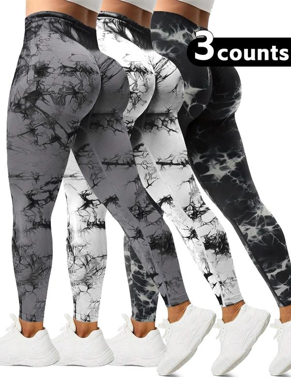 Women's Tie Dye Print High Waist Sports Leggings, Seamless Skinny Pants, Yoga Pants, Gym Leggings, Summer Bottoms, Ladies Sportswear for Indoor Outdoor