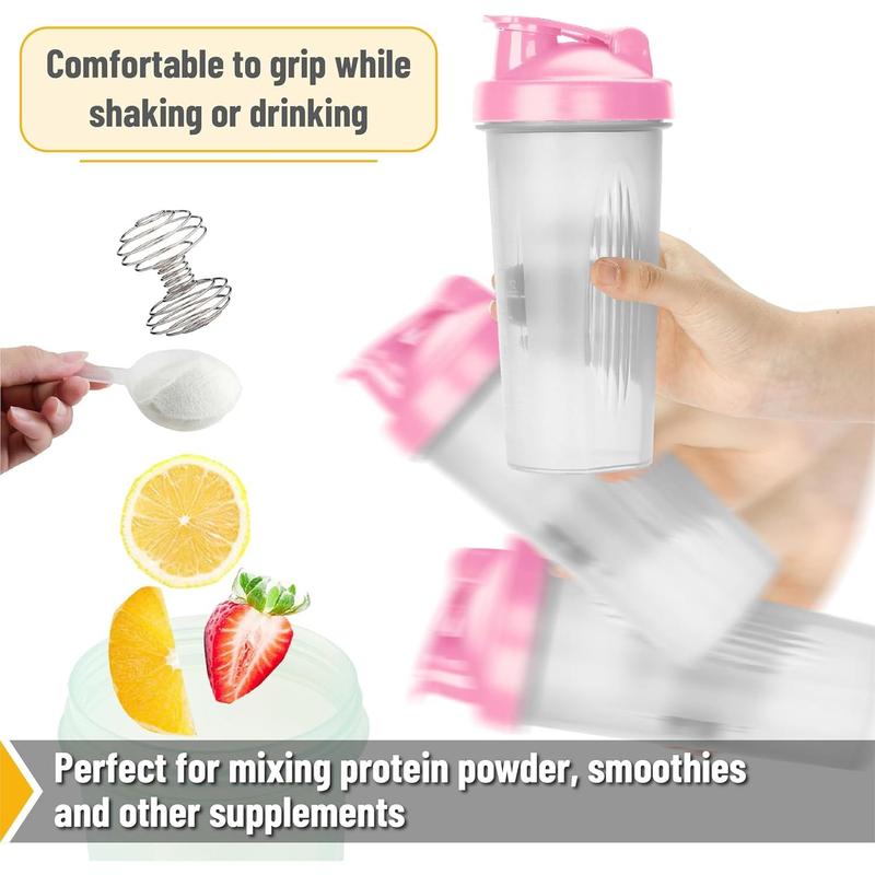 Shaker Bottles for Protein Mixes with Twist Cap, 28 oz, Pink Protein Shaker Bottle with Wire Whisk Ball, Mixer Bottle, Protein Shake Bottles, Protein Bottle, Protein Shake Bottle