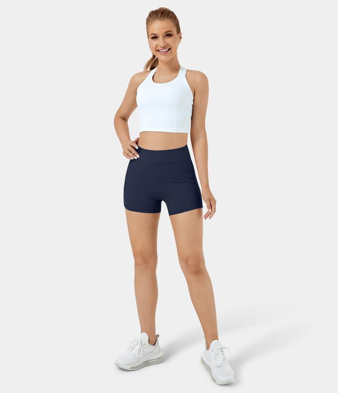 Halara Softlyzero️ Airy High Waisted Side Pocket Plain Cool Touch Yoga Shorts 3.5