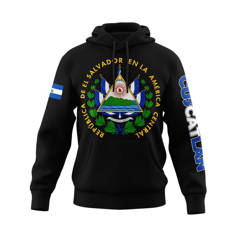 El Salvador States Design Black Hoodie