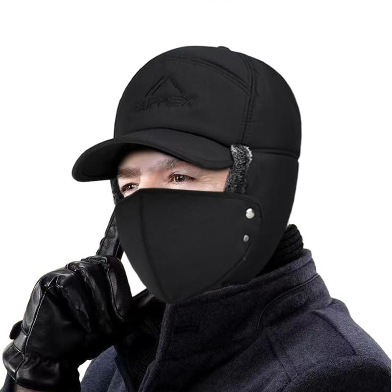 Winter Essentials Warm Hat, Thicken Faux Fur Outdoor Sports Hat with Removable Face Mask, Outdoor Sports Accessories for Skiing Skating Climbing Cycling, Christmas Gift, Sports & Outdoor Hats winter essential