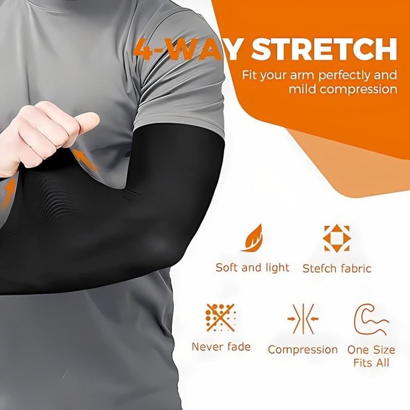 Ice Silk Arm Sleeves, 5 Pairs Sun-resistant Cooling Arm Sleeves, Sports Arm Sleeves for Outdoor Sports, Fishing, Golf, Gym Accessories, Home Gym Equipment