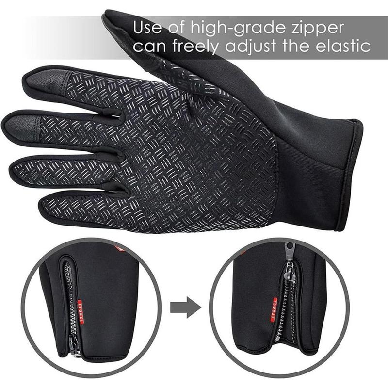 Outdoor Winter Touchscreen Warm Gloves, Water Resistant Windproof Anti-Slip Sports Gloves for Cycling Driving Running Hiking Climbing Skiing Sports, Adjustable Size for Men&Women