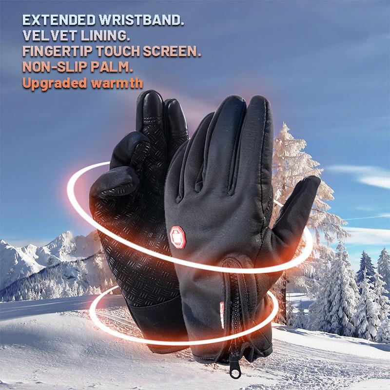 Spring Warm Sensitive Touch Screen Gloves, Adjustable Zipper Waterproof Gloves, Mountaineering Fishing Running Cycling Sports Gloves for Women and Men Dad Grandpa