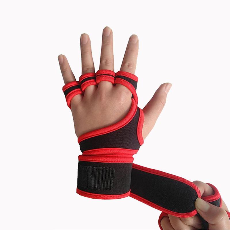 Sports Gloves with Wrist Wraps, 1 Pair Full Palm Protection Weight Lifting Workout Gloves, Great for Gym Workout, Pull Ups Cross Training Fitness Men & Women