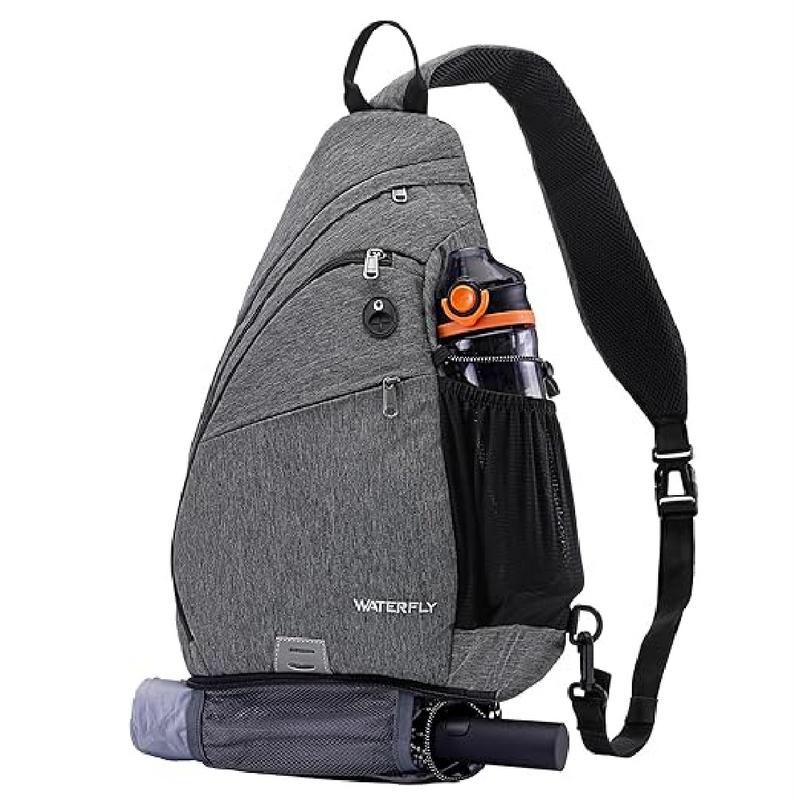 WATERFLY Crossbody One Shoulder Durable Lightweight  for Hiking, Lightweight Multifunctional Insulated   for Running, Mountaineering, Outdoor , Cycling, Back to School Gift,  and Outdoor Accessories for Men and Women