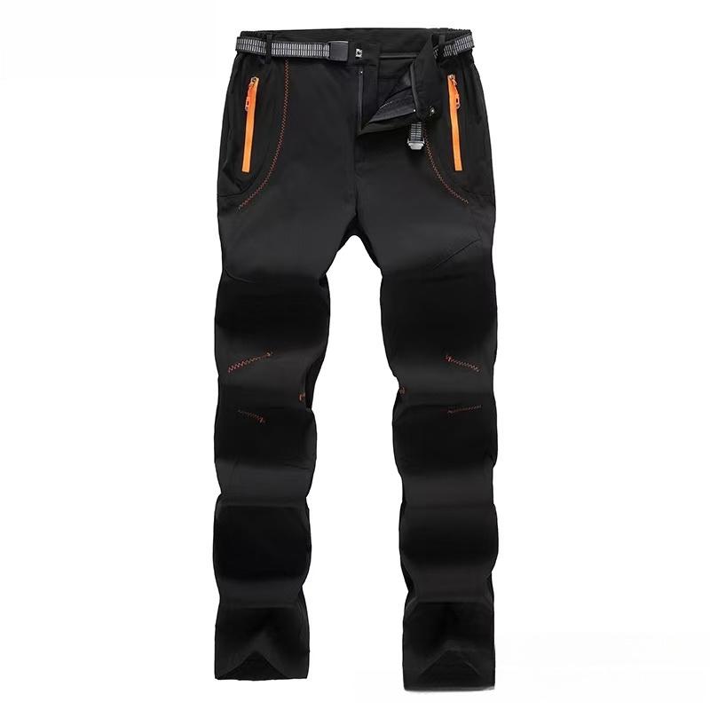 Men's Snow Ski Hiking Pants Waterproof Winter Fleece Lined Pants Camping Skiing Ice Fishing Pants with Belt