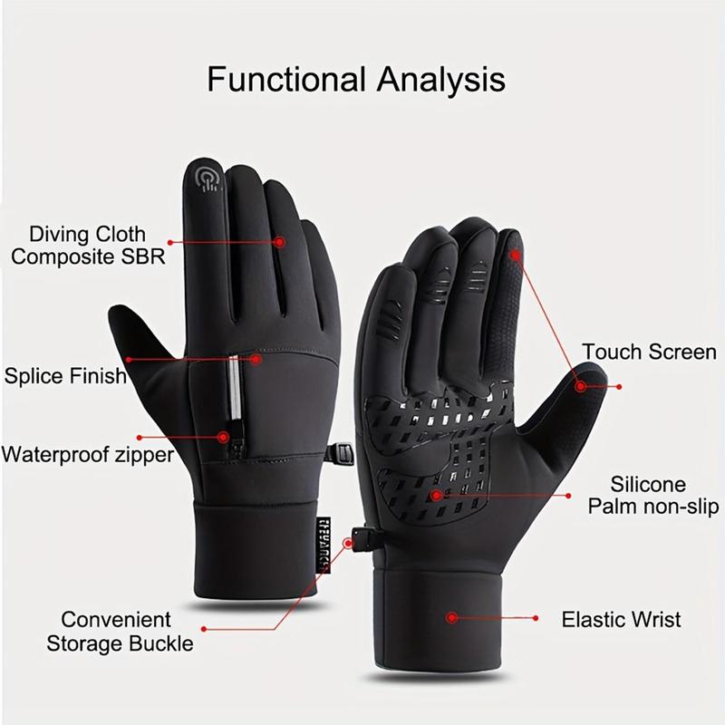 Winter Outdoor Gloves, 1 Pair Touch Screen Non-slip Waterproof Windproof Gloves for Cycling, Skiing, Hiking, Sports, Outdoor Sports Accessories