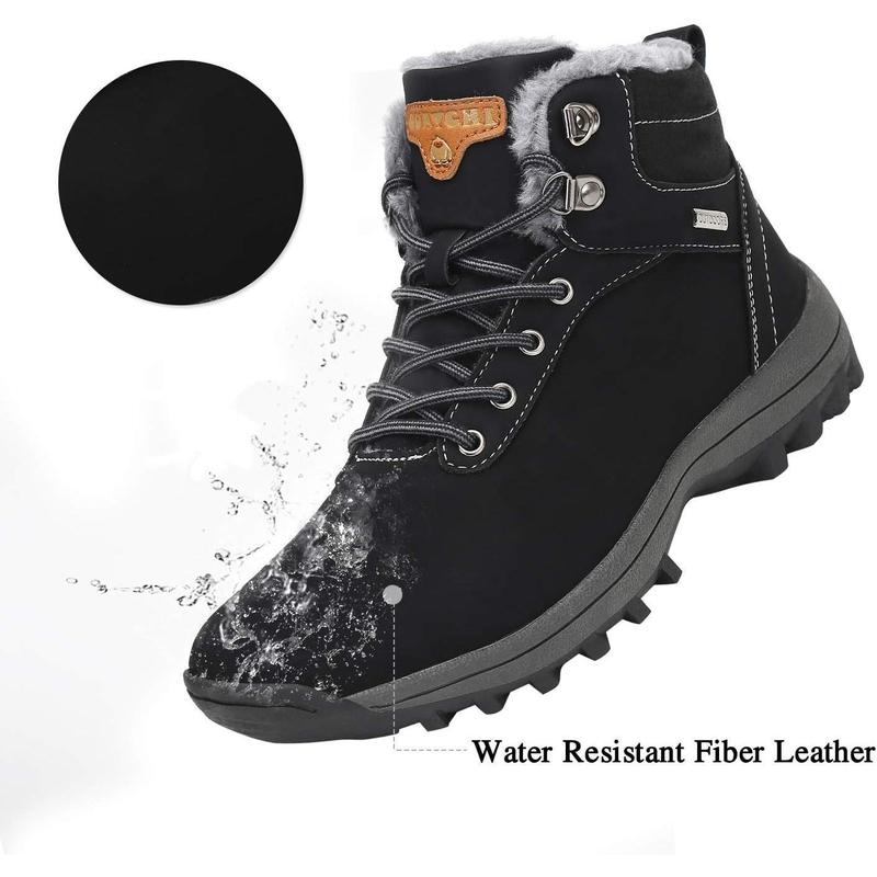 Mishansha Mens Womens Hiking Boots Winter Warm Snow Boot Water Resistant Non Slip Soft Lined