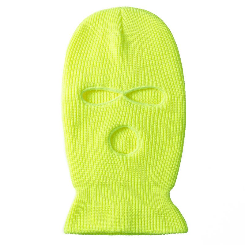 Candy Color Balaclava Funny Hat 3-Hole Ski Mask Knitted Hat Winter Warm Outdoor Cycling Windproof Mask