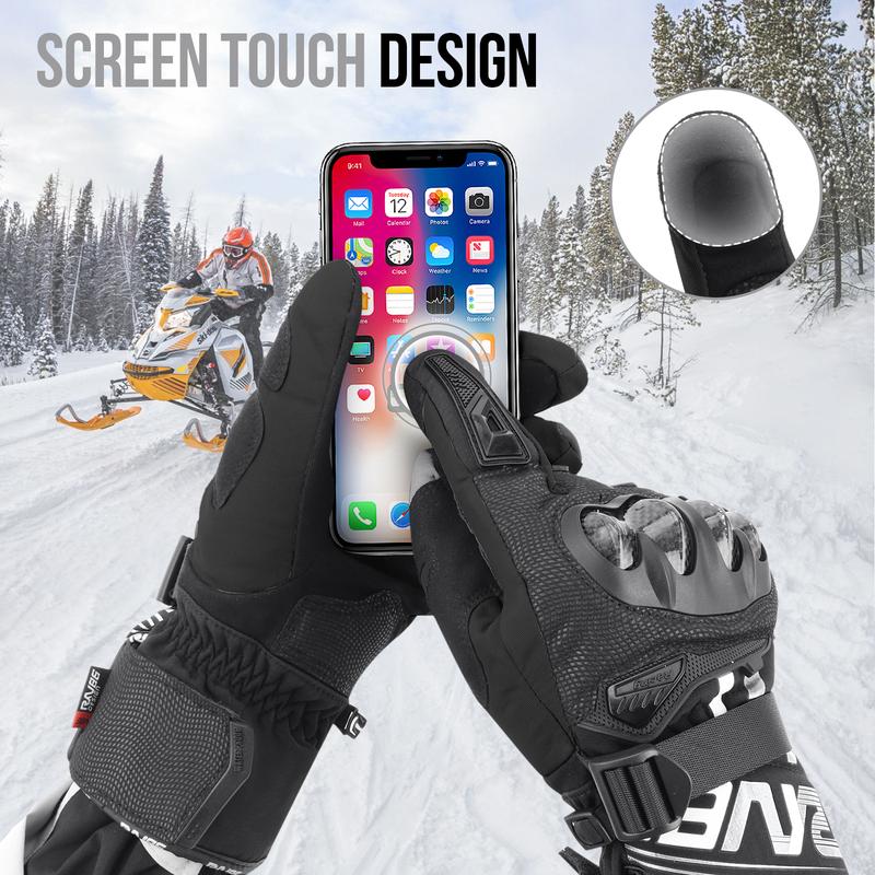 New Men and Women Motorcycle Gloves Full Knuckle Finger Touchscreen Mountain Dirt Bike Protection Motorbike Gloves for Powersports BMX ATV MTB Driving Motocross Cycling Gloves (Black)