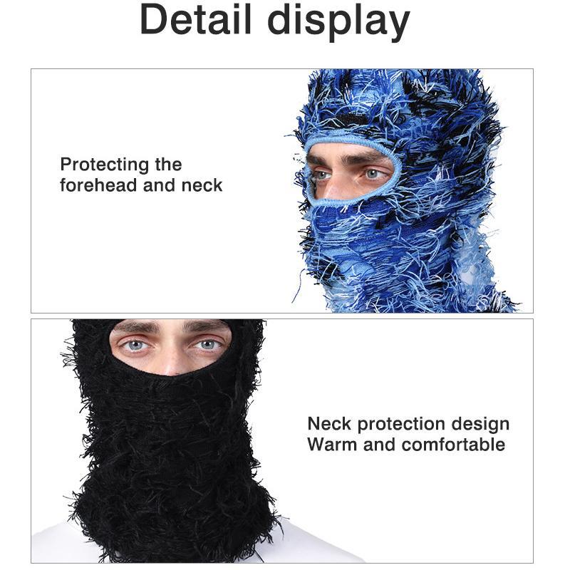 Solid Color Fuzzy Balaclava Mask, 1 Count Warm Windproof Thermal Ski Mask, Outdoor Knit Headgear for Men & Women